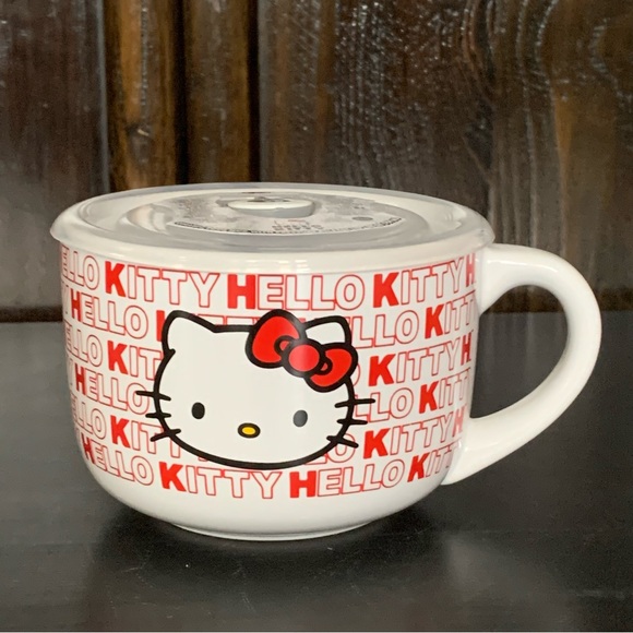 Hello Kitty 24oz Pressure Lid Ceramic Soup Mug - Picture 2 of 8